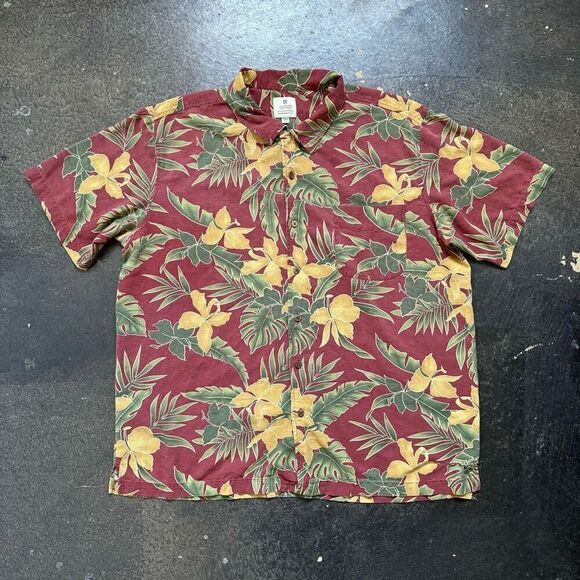 Solitude Floral Print Washable Silk Men’s Button Up Shirt Size 2XL Beach Theme - Picture 1 of 12